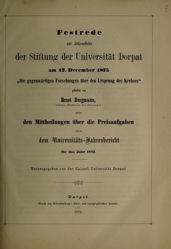 Cover for Die gegewärtigen Forschungen über den Ursprung des Krebses
