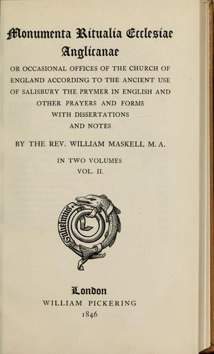 Cover for Monumenta ritualia ecclesiae Anglicanae