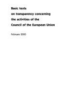 Cover for Basic texts on transparency concerning the activities of the Council of the European Union