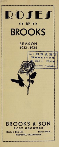 Cover for Roses by Brooks, season 1933-1934
