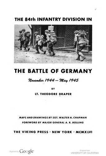Cover for The 84th Infantry Division In The Battle Of Germany, November 1944-May 1945