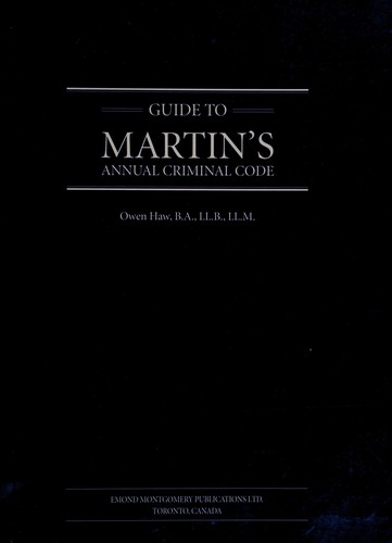 Cover for Guide to Martin's annual criminal code