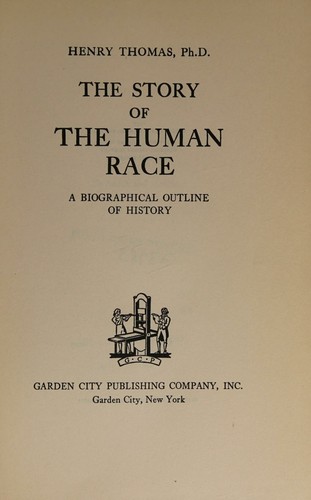 Cover for The story of the human race;