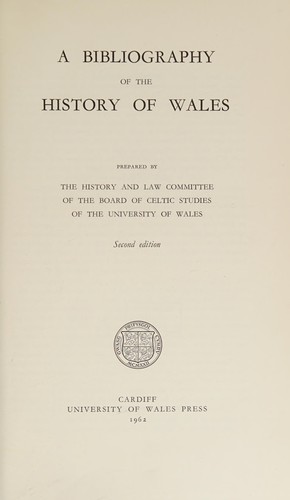 Cover for A Bibliography of the History of Wales