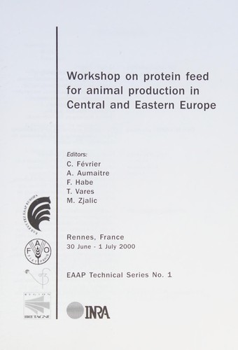 Cover for Workshop on protein feed for animal production in Central and Eastern Europe