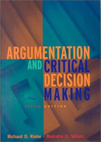 Cover for Argumentation and critical decision making