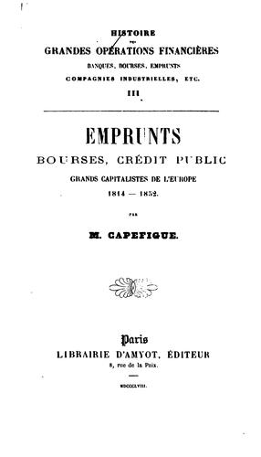 Cover for Histoire des grandes opérations financières
