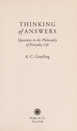 Cover for Thinking of answers