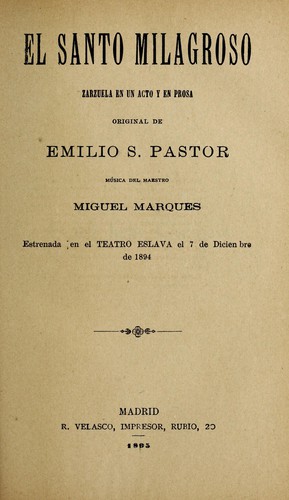 Cover for El santo milagroso