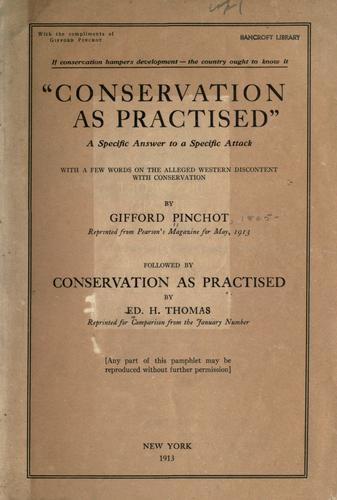 Cover for Conservation as practised