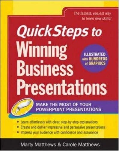 Cover for QuickSteps to Winning Business Presentations