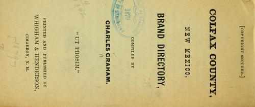 Cover for Colfax County, New Mexico, brand directory