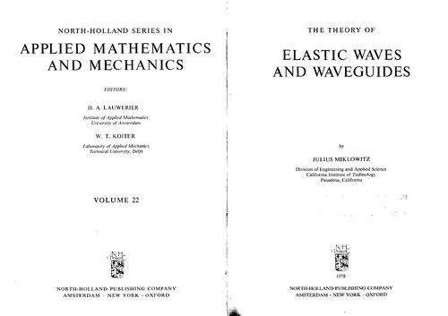 Cover for The theory of elastic waves and waveguides
