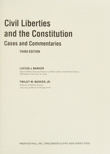 Cover for Civil liberties and the Constitution
