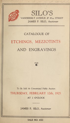 Cover for Catalogue, an important collection of the etched works of W. Dendy Sadler, Haig; Bartolozzi engravings, mezzotints by S. Arlent Edwards, Skrimshire, etc., French and English engravings and prints