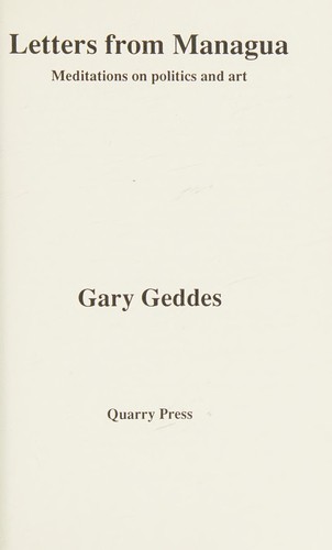 Cover for Letters from Managua