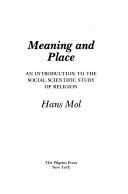 Cover for Meaning and place