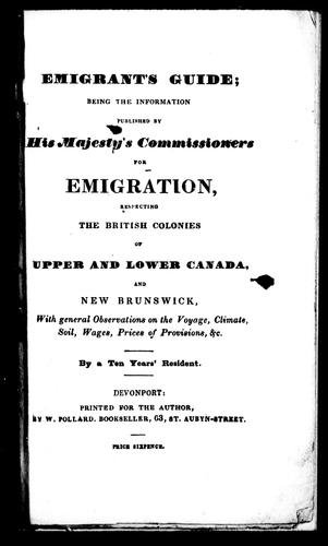 Cover for Emigrant's guide