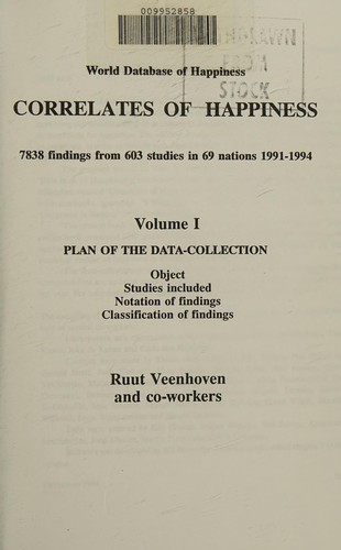 Cover for Correlates of happiness