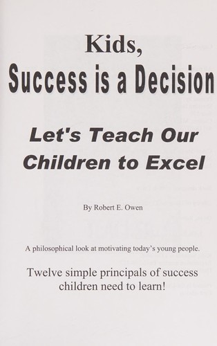 Cover for Kids, Success Is a Decision