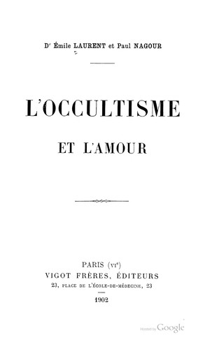 Cover for L' occultisme et l'amour.