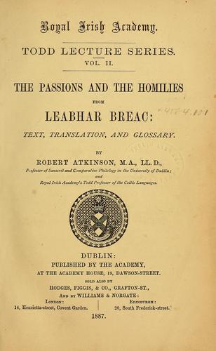 Cover for The passions and the homilies from Leabhar breac
