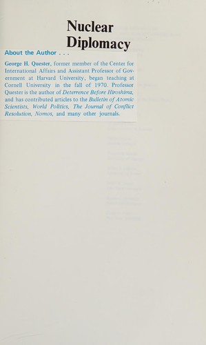 Cover for Nuclear diplomacy