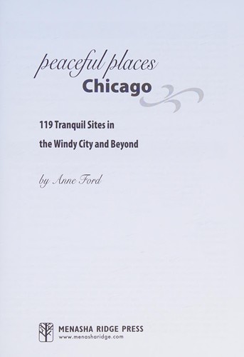 Cover for Peaceful places, Chicago