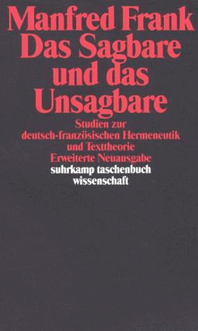 Cover for Das Sagbare und das Unsagbare