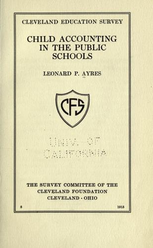 Cover for Child accounting in the public schools