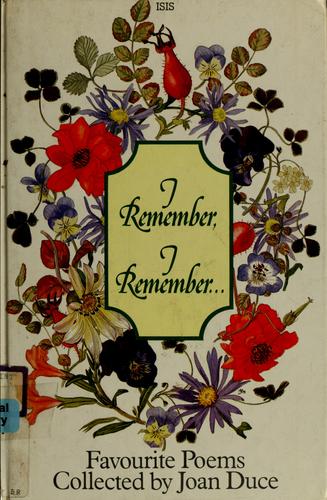 Cover for I remember, I remember -