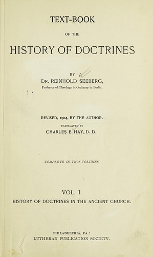 Cover for Text-book of the history of doctrines