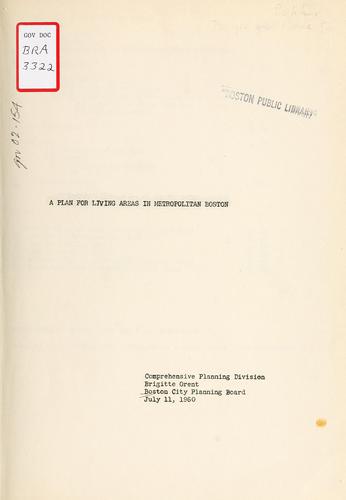 Cover for A plan for living areas in metropolitan Boston.