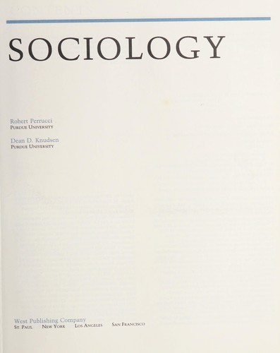 Cover for Sociology