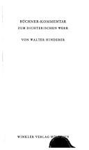 Cover for Büchner-Kommentar zum dichterischen Werk
