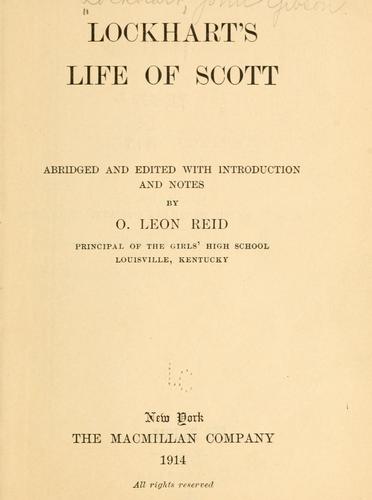 Cover for Lockhart's Life of Scott