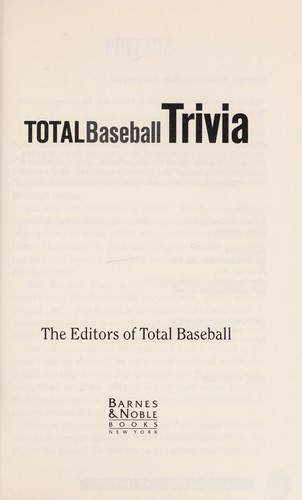 Cover for Total Baseball Trivia