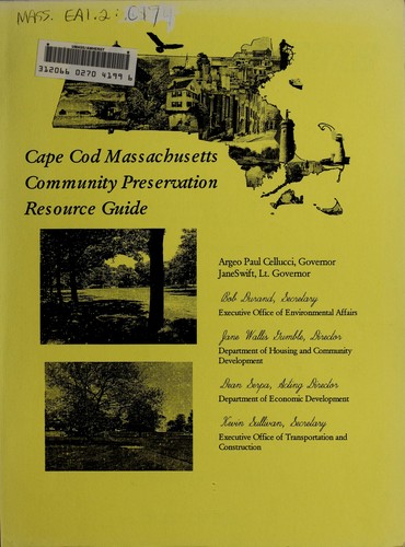 Cover for Cape Cod Massachusetts community preservation resource guide