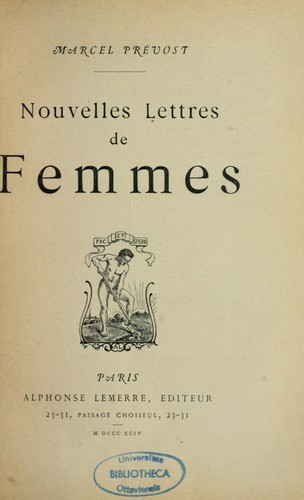 Cover for Nouvelles lettres de femmes