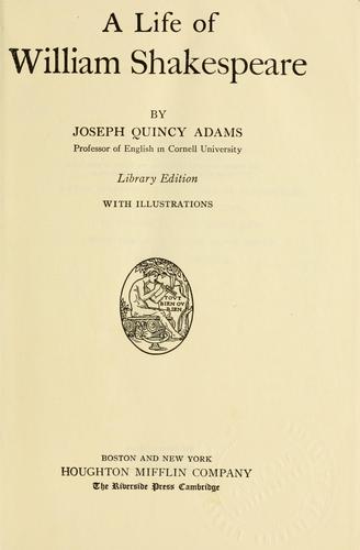 Cover for A life of William Shakespeare