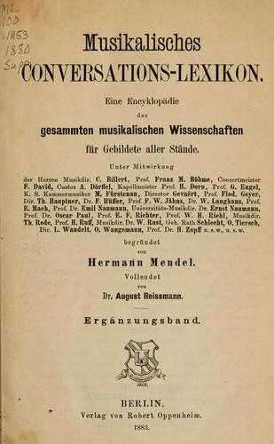 Cover for Musikalisches Conversations-Lexikon