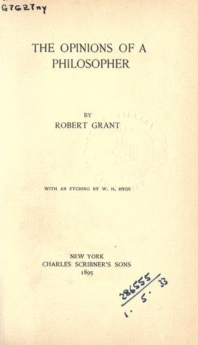 Cover for The opinions of a philosopher