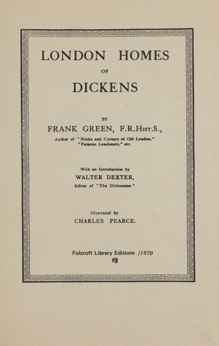 Cover for London homes of Dickens