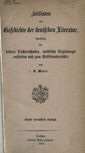 Cover for Leitfaden zur Geschichte der deutschen Literatur.