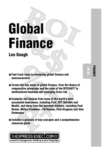 Cover for Global finance