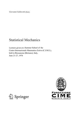 Cover for Statistical Mechancis