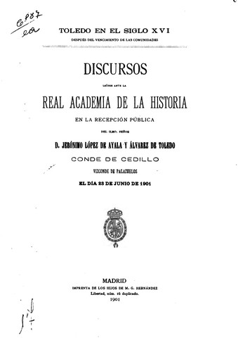 Cover for Toledo en el siglo XVI, después del vencimiento de las comunidades