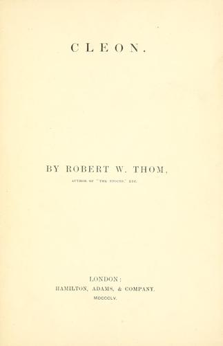 Cover for Cleon.
