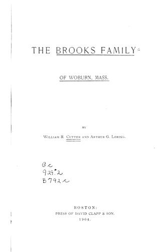 Cover for The Brooks family of Woburn, Mass.