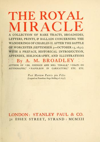 Cover for The royal miracle